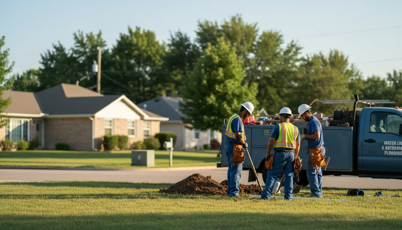 Residential water line and bathroom plumbing service in Inman, KS